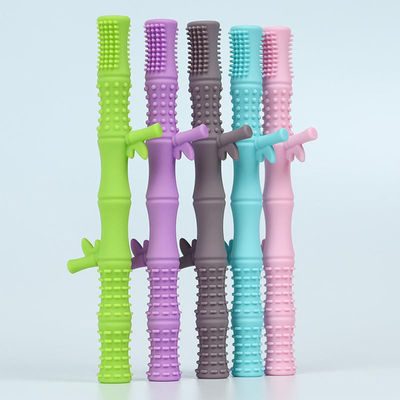 Αγορά Teething παιχνίδι ραβδιών για τα άχυρα Teether σιλικόνης σωλήνων οδοντοφυΐας σχεδίου μπαμπού βαθμού τροφίμων Teether μωρών online manufacture