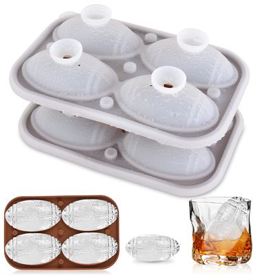 Εργοστάσιο MHC Wholesale Ice Cube Tray σχήματα αστεία με κάλυψη μπάλες 3D Ράγκμπι ποδόσφαιρο πάγο δίσκος
